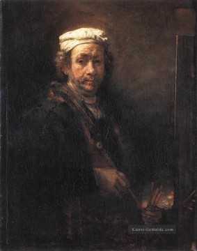 Porträt des Künstlers an seiner Staffelei 1660 Rembrandt Ölgemälde